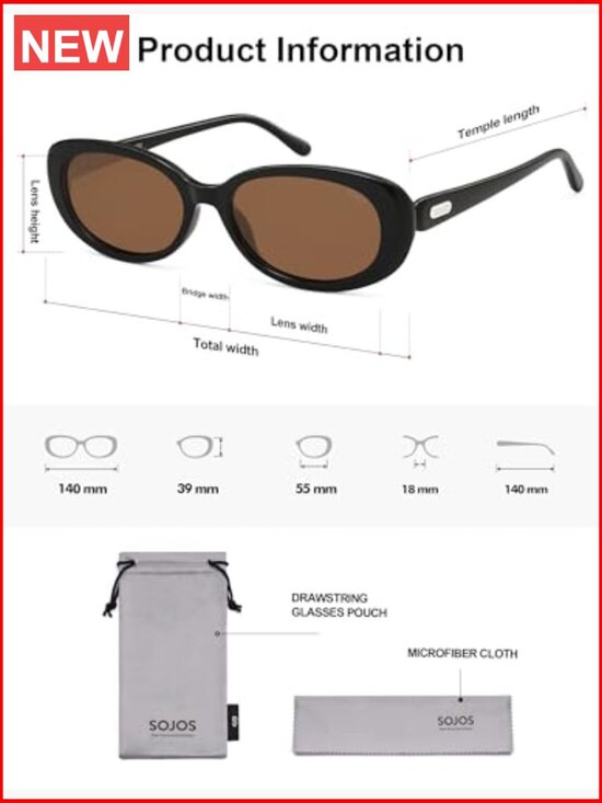 Retro Oval Polarized Sunglasses for Women Men